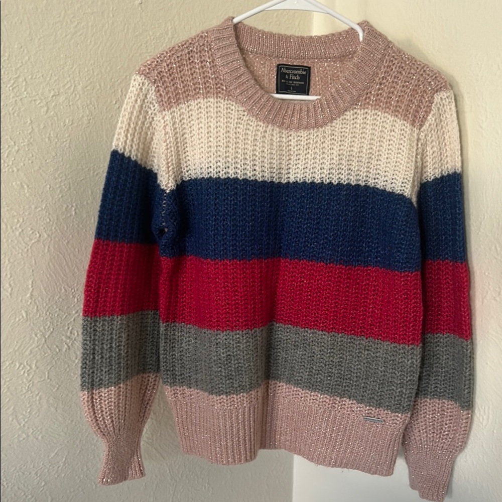 a new day Pink and Blue Crewneck Sweater